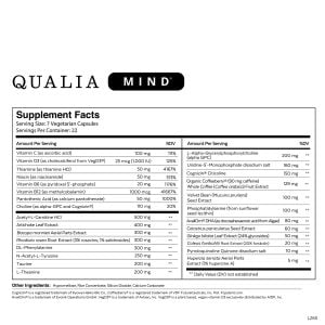 Qualia Mind Supplement Facts
